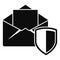 Secured mail icon, simple style