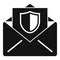 Secured mail icon, simple style