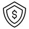 Secured money icon outline vector. Social care