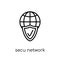 Secured network icon. Trendy modern flat linear vector Secured n