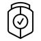 Secured online education icon outline vector. Computer learning