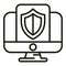 Secured online finance icon outline vector. Policy risk