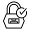 Secured padlock icon outline vector. Step login