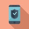 Secured phone icon flat vector. Mobile login