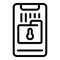 Secured smartphone folder icon, outline style
