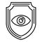 Secured stop theft eye icon outline vector. Access gesture