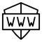 Secured web login icon outline vector. Online user