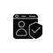 Securing accounts black glyph icon