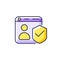 Securing accounts purple RGB color icon