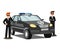 Security Agents And Car Flat Vector Illustration