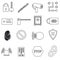 Security black simple outline icons set