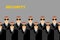 Security Bodyguard. Pattern of men in glasses. Vector backgroun