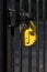 Security: Bright yellow padlock. 1