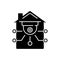 Security camera black glyph icon