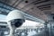Security Camera, CCTV on location, airport. AI Generative