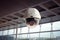 Security Camera, CCTV on location, airport. AI Generative