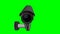 Security camera on green background. Isolated 3D render