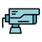 Security camera icon vector flat