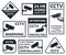 Security camera icons, cctv symbols