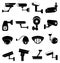 Security camera icons set