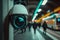 A security camera monitoring busy subway station. Generative AI