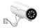 Security camera. New futuristic inconspicuous technology with gray microphone for video surveillance of property.