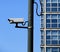 security camera overlooking traffic stock photo