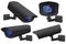 Security camera set. Black CCTV surveillance system