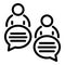 Security chat service icon, outline style