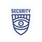 Security concept logo design. Eye and shield sign.