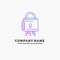 Security, cyber, lock, protection, secure Purple Business Logo Template. Place for Tagline