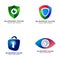 Security cyber logo design and icon