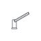 Security gate, stop car barrier thin line icon. Linear vector symbol