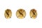 security gold coin dollar chain side elevation sign $ currency shackle money cash manacle front. Isolated with clipping path.