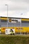 Security guards standing in front of Amazon logistics building on March 12, 2017 in Dobroviz, Czech republic.