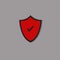 Security Icon Vector Illustration,red, gray background.