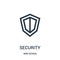 security icon vector from web design collection. Thin line security outline icon vector illustration