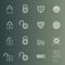 Security icons thin lines styled