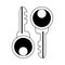 Security keys symbol isolated in black and white