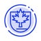 Security, Leaf, Canada, Shield Blue Dotted Line Line Icon