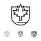 Security, Leaf, Canada, Shield Bold and thin black line icon set