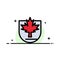 Security, Leaf, Canada, Shield  Business Flat Line Filled Icon Vector Banner Template