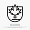 Security, Leaf, Canada, Shield Line Icon Vector