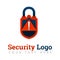 Security logo template for security key, hacking warning, data protection, database, internet, online, business communication, pay