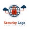 Security logo template for storage, warehouse, network, service providers, internet, technology, start up, online, mobile apps, so