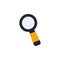 Security magnifying glass flat style icon
