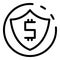 Security money shield icon outline vector. Loan income