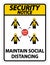 Security Notice Maintain social distancing, stay 6ft apart sign,coronavirus COVID-19 Sign Isolate On White Background,Vector