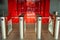 Security office center. Turnstile with card reader. Electronic checkpoint with a turnstile in the office center.