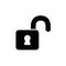 Security padlock open line style icon
